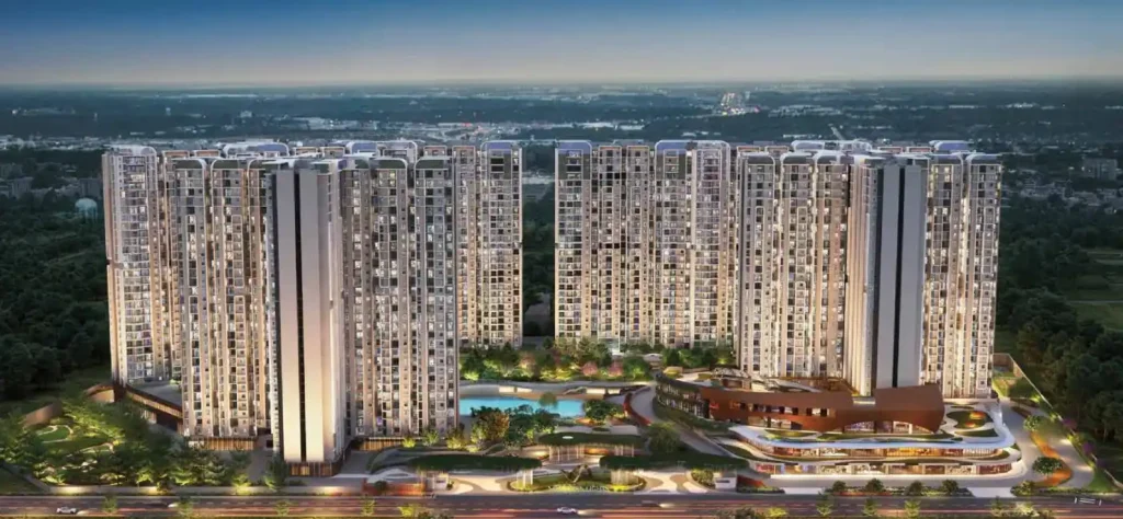 Purva Northern Lights Apartment Main Elevation Image by Puravankara Limited located at KIADB Aerospace Park, Bagalur, Bangalore Karnataka